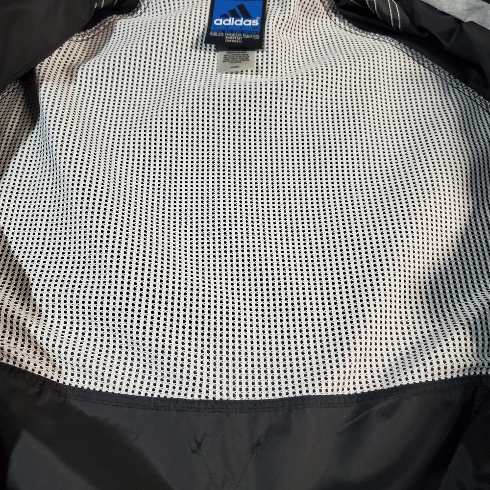 Adidas Men's Black and White Windbreaker Jacket With Hidden Hood - Picture 12 of 12
